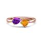 1 - Lysha 1.15 ctw Amethyst Pear Shape (7x5 mm) & Citrine Cushion Shape (5.00 mm) Toi Et Moi Engagement Ring 