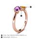 4 - Lysha 1.15 ctw Amethyst Pear Shape (7x5 mm) & Citrine Cushion Shape (5.00 mm) Toi Et Moi Engagement Ring 