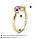 5 - Lysha 1.30 ctw Amethyst Pear Shape (7x5 mm) & Peridot Cushion Shape (5.00 mm) Toi Et Moi Engagement Ring 