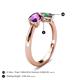 4 - Lysha 1.46 ctw Amethyst Pear Shape (7x5 mm) & Lab Created Alexandrite Cushion Shape (5.00 mm) Toi Et Moi Engagement Ring 