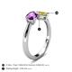 4 - Lysha 1.46 ctw Amethyst Pear Shape (7x5 mm) & Lab Created Yellow Sapphire Cushion Shape (5.00 mm) Toi Et Moi Engagement Ring 