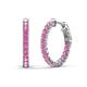 1 - Amia 2.00 mm Round Pink Sapphire Inside Out Hoop Earrings 