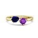 1 - Lysha 1.40 ctw Blue Sapphire Pear Shape (7x5 mm) & Amethyst Cushion Shape (5.00 mm) Toi Et Moi Engagement Ring 