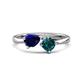 1 - Lysha 1.65 ctw Blue Sapphire Pear Shape (7x5 mm) & London Blue Topaz Cushion Shape (5.00 mm) Toi Et Moi Engagement Ring 