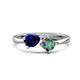 1 - Lysha 1.71 ctw Blue Sapphire Pear Shape (7x5 mm) & Lab Created Alexandrite Cushion Shape (5.00 mm) Toi Et Moi Engagement Ring 