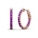 1 - Amia 2.00 mm Round Amethyst Inside Out Hoop Earrings 