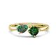 1 - Lysha 1.41 ctw Lab Created Alexandrite Pear Shape (7x5 mm) & Lab Created Emerald Cushion Shape (5.00 mm) Toi Et Moi Engagement Ring 