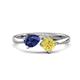 1 - Lysha 1.41 ctw Iolite Pear Shape (7x5 mm) & Lab Created Yellow Sapphire Cushion Shape (5.00 mm) Toi Et Moi Engagement Ring 