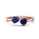 1 - Lysha 1.41 ctw Iolite Pear Shape (7x5 mm) & Lab Created Blue Sapphire Cushion Shape (5.00 mm) Toi Et Moi Engagement Ring 