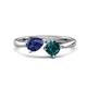 1 - Lysha 1.35 ctw Iolite Pear Shape (7x5 mm) & London Blue Topaz Cushion Shape (5.00 mm) Toi Et Moi Engagement Ring 