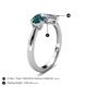 4 - Lysha 1.35 ctw London Blue Topaz Pear Shape (7x5 mm) & Lab Grown Diamond Cushion Shape (5.00 mm) Toi Et Moi Engagement Ring 