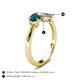 4 - Lysha 1.35 ctw London Blue Topaz Pear Shape (7x5 mm) & Natural Diamond Cushion Shape (5.00 mm) Toi Et Moi Engagement Ring 