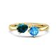 1 - Lysha 1.60 ctw London Blue Topaz Pear Shape (7x5 mm) & Blue Topaz Cushion Shape (5.00 mm) Toi Et Moi Engagement Ring 