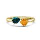 1 - Lysha 1.35 ctw London Blue Topaz Pear Shape (7x5 mm) & Citrine Cushion Shape (5.00 mm) Toi Et Moi Engagement Ring 