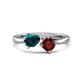 1 - Lysha 1.60 ctw London Blue Topaz Pear Shape (7x5 mm) & Red Garnet Cushion Shape (5.00 mm) Toi Et Moi Engagement Ring 