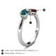 4 - Lysha 1.60 ctw London Blue Topaz Pear Shape (7x5 mm) & Red Garnet Cushion Shape (5.00 mm) Toi Et Moi Engagement Ring 