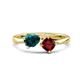 1 - Lysha 1.60 ctw London Blue Topaz Pear Shape (7x5 mm) & Red Garnet Cushion Shape (5.00 mm) Toi Et Moi Engagement Ring 
