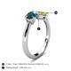 4 - Lysha 1.66 ctw London Blue Topaz Pear Shape (7x5 mm) & Lab Created Yellow Sapphire Cushion Shape (5.00 mm) Toi Et Moi Engagement Ring 