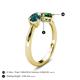 4 - Lysha 1.40 ctw London Blue Topaz Pear Shape (7x5 mm) & Lab Created Emerald Cushion Shape (5.00 mm) Toi Et Moi Engagement Ring 