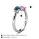 4 - Lysha 1.66 ctw London Blue Topaz Pear Shape (7x5 mm) & Lab Created Pink Sapphire Cushion Shape (5.00 mm) Toi Et Moi Engagement Ring 