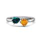 1 - Lysha 1.35 ctw London Blue Topaz Pear Shape (7x5 mm) & Citrine Cushion Shape (5.00 mm) Toi Et Moi Engagement Ring 