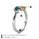 4 - Lysha 1.35 ctw London Blue Topaz Pear Shape (7x5 mm) & Citrine Cushion Shape (5.00 mm) Toi Et Moi Engagement Ring 