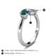 5 - Lysha 1.35 ctw London Blue Topaz Pear Shape (7x5 mm) & Lab Grown Diamond Cushion Shape (5.00 mm) Toi Et Moi Engagement Ring 