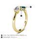 5 - Lysha 1.60 ctw Moissanite Pear Shape (7x5 mm) & London Blue Topaz Cushion Shape (5.00 mm) Toi Et Moi Engagement Ring 