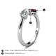 4 - Lysha 1.47 ctw Moissanite Pear Shape (7x5 mm) & Rhodolite Garnet Cushion Shape (5.00 mm) Toi Et Moi Engagement Ring 