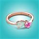 2 - Lysha 1.16 ctw Opal Pear Shape (7x5 mm) & Lab Created Pink Sapphire Cushion Shape (5.00 mm) Toi Et Moi Engagement Ring 