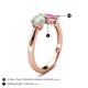 4 - Lysha 1.16 ctw Opal Pear Shape (7x5 mm) & Lab Created Pink Sapphire Cushion Shape (5.00 mm) Toi Et Moi Engagement Ring 