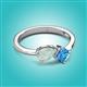 2 - Lysha 1.10 ctw Opal Pear Shape (7x5 mm) & Blue Topaz Cushion Shape (5.00 mm) Toi Et Moi Engagement Ring 