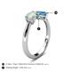 4 - Lysha 1.10 ctw Opal Pear Shape (7x5 mm) & Blue Topaz Cushion Shape (5.00 mm) Toi Et Moi Engagement Ring 