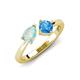 3 - Lysha 1.10 ctw Opal Pear Shape (7x5 mm) & Blue Topaz Cushion Shape (5.00 mm) Toi Et Moi Engagement Ring 