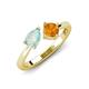 3 - Lysha 0.85 ctw Opal Pear Shape (7x5 mm) & Citrine Cushion Shape (5.00 mm) Toi Et Moi Engagement Ring 