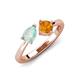 3 - Lysha 0.85 ctw Opal Pear Shape (7x5 mm) & Citrine Cushion Shape (5.00 mm) Toi Et Moi Engagement Ring 