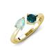 3 - Lysha 1.10 ctw Opal Pear Shape (7x5 mm) & London Blue Topaz Cushion Shape (5.00 mm) Toi Et Moi Engagement Ring 