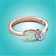 2 - Lysha 0.92 ctw Opal Pear Shape (7x5 mm) & Moissanite Cushion Shape (5.00 mm) Toi Et Moi Engagement Ring 