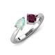 3 - Lysha 0.97 ctw Opal Pear Shape (7x5 mm) & Rhodolite Garnet Cushion Shape (5.00 mm) Toi Et Moi Engagement Ring 