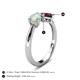 4 - Lysha 0.97 ctw Opal Pear Shape (7x5 mm) & Rhodolite Garnet Cushion Shape (5.00 mm) Toi Et Moi Engagement Ring 