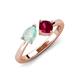 3 - Lysha 1.16 ctw Opal Pear Shape (7x5 mm) & Lab Created Ruby Cushion Shape (5.00 mm) Toi Et Moi Engagement Ring 