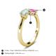 4 - Lysha 1.16 ctw Opal Pear Shape (7x5 mm) & Lab Created Pink Sapphire Cushion Shape (5.00 mm) Toi Et Moi Engagement Ring 
