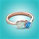 2 - Lysha 1.10 ctw Opal Pear Shape (7x5 mm) & Blue Topaz Cushion Shape (5.00 mm) Toi Et Moi Engagement Ring 