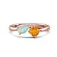 1 - Lysha 0.85 ctw Opal Pear Shape (7x5 mm) & Citrine Cushion Shape (5.00 mm) Toi Et Moi Engagement Ring 