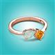 2 - Lysha 0.85 ctw Opal Pear Shape (7x5 mm) & Citrine Cushion Shape (5.00 mm) Toi Et Moi Engagement Ring 