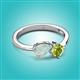 2 - Lysha 1.00 ctw Opal Pear Shape (7x5 mm) & Peridot Cushion Shape (5.00 mm) Toi Et Moi Engagement Ring 