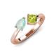 3 - Lysha 1.00 ctw Opal Pear Shape (7x5 mm) & Peridot Cushion Shape (5.00 mm) Toi Et Moi Engagement Ring 