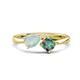 1 - Lysha 1.16 ctw Opal Pear Shape (7x5 mm) & Lab Created Alexandrite Cushion Shape (5.00 mm) Toi Et Moi Engagement Ring 