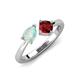 3 - Lysha 1.10 ctw Opal Pear Shape (7x5 mm) & Red Garnet Cushion Shape (5.00 mm) Toi Et Moi Engagement Ring 