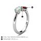 4 - Lysha 1.10 ctw Opal Pear Shape (7x5 mm) & Red Garnet Cushion Shape (5.00 mm) Toi Et Moi Engagement Ring 